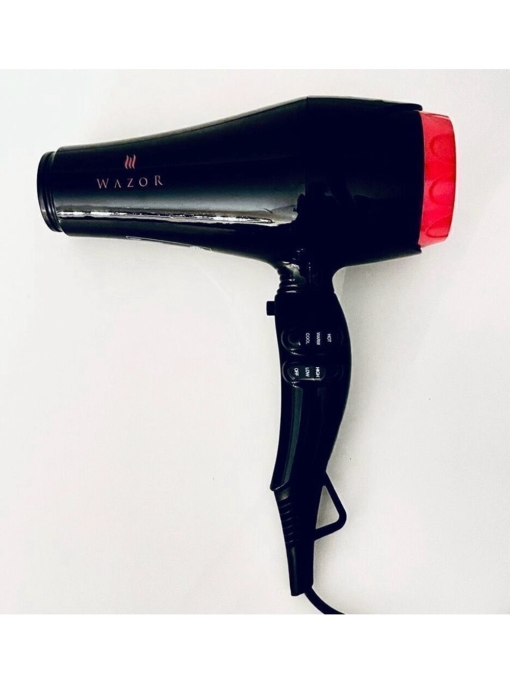 New Wazor 1875W lonic 3 Heat/ 2 Speed Black Powerful No Frizz Black Hair Dryer